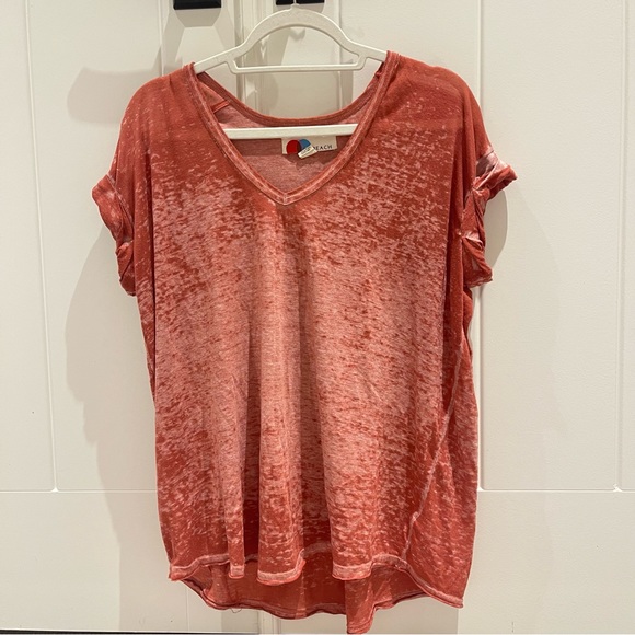 Free People Beach Keep Me Oversized Burnout Tee in Red / Burgundy (XS) - Picture 8 of 8